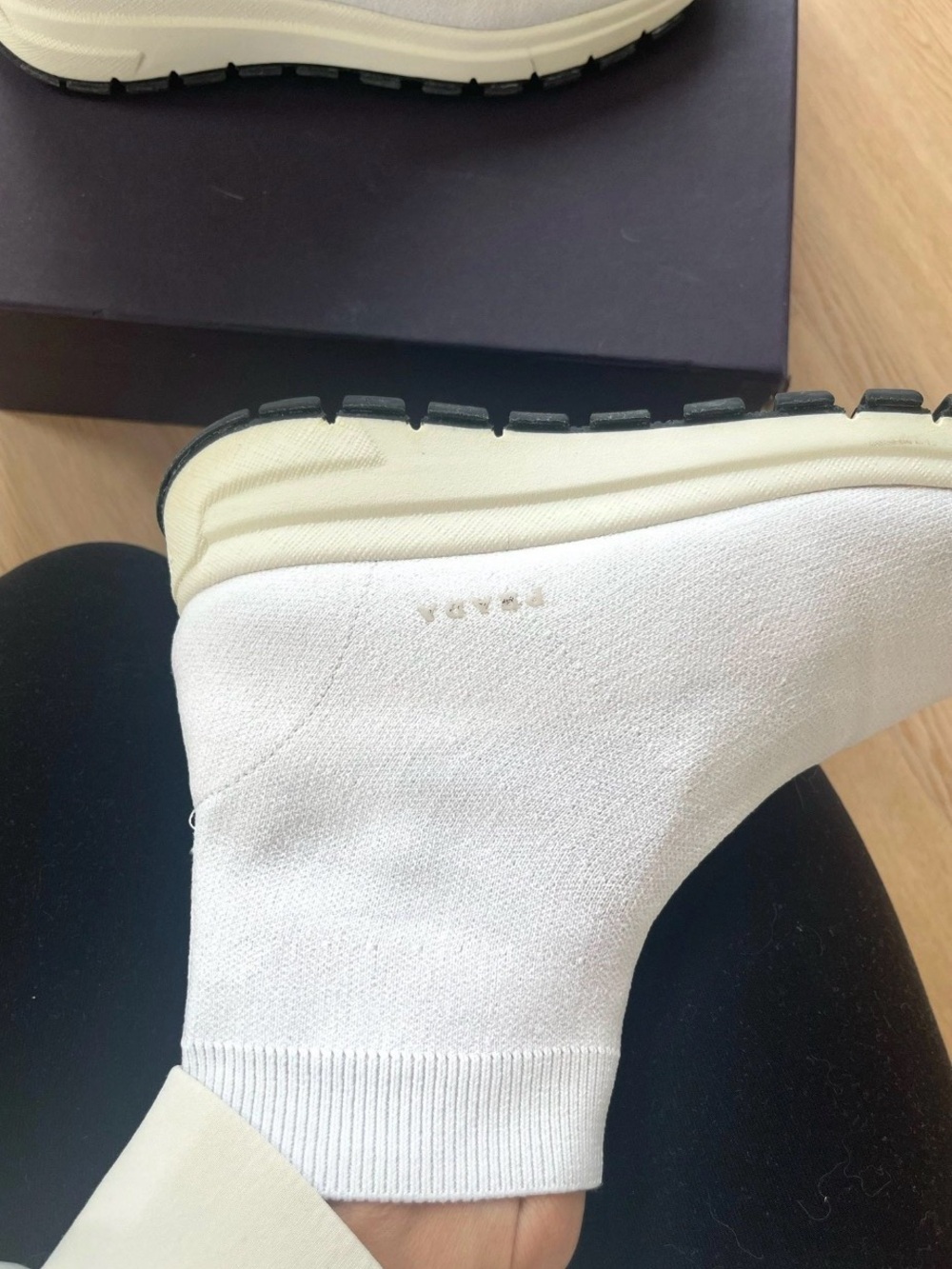 Prada White Knit Sock Trainer Boots - Picture 3 of 5